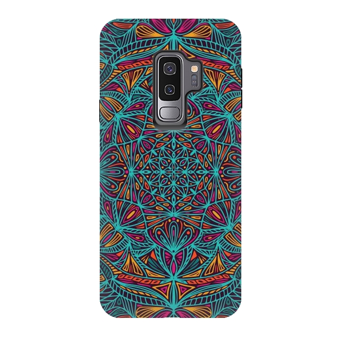 Galaxy S9 plus StrongFit Colorful Mandala Pattern Design 19 by Jelena Obradovic