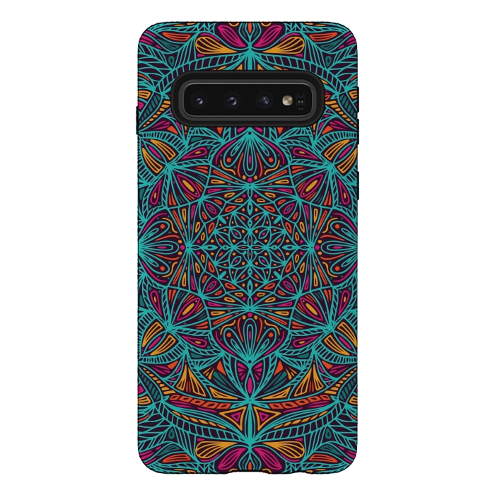 Galaxy S10 StrongFit Colorful Mandala Pattern Design 19 by Jelena Obradovic