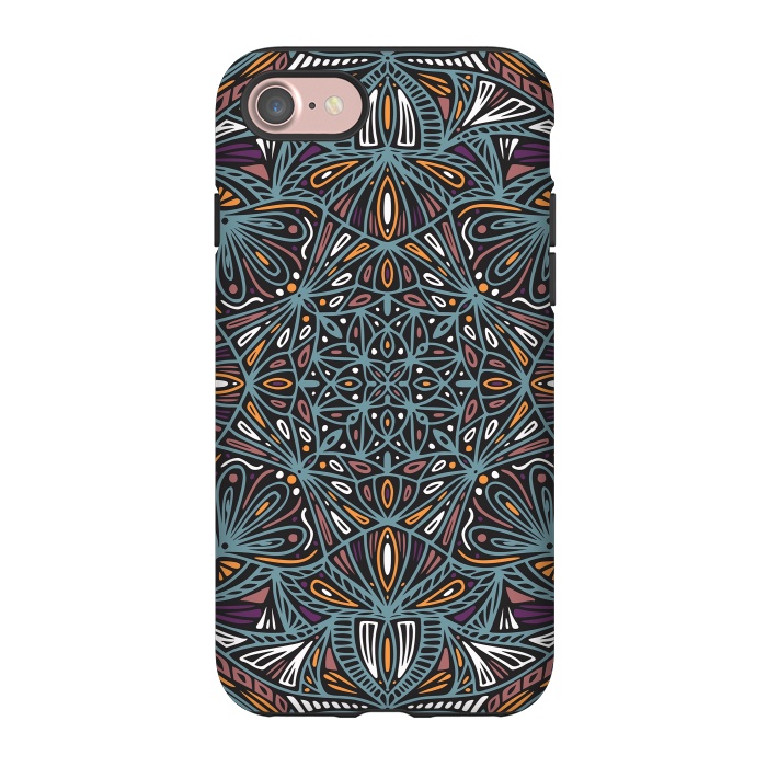iPhone 7 StrongFit Colorful Mandala Pattern Design 21 by Jelena Obradovic