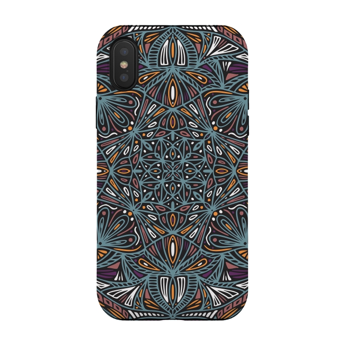 iPhone Xs / X StrongFit Colorful Mandala Pattern Design 21 by Jelena Obradovic