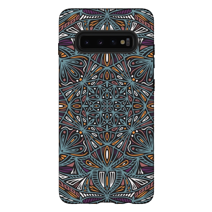 Galaxy S10 plus StrongFit Colorful Mandala Pattern Design 21 by Jelena Obradovic