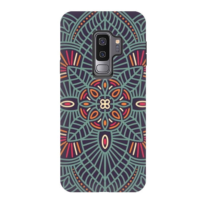 Galaxy S9 plus StrongFit Colorful Pattern Mandala Design 23 by Jelena Obradovic