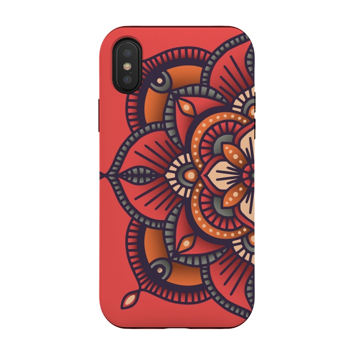 iPhone Xs / X StrongFit Colorful Mandala Pattern Design 25 by Jelena Obradovic