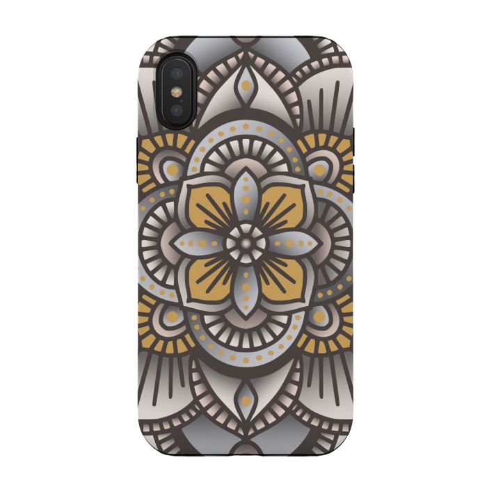 iPhone Xs / X StrongFit Colorful Mandala Pattern Design 26 by Jelena Obradovic