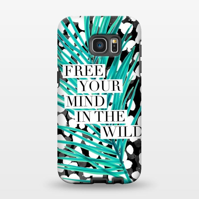 Galaxy S7 EDGE StrongFit Free your mind - tropical typography graphic by Oana 