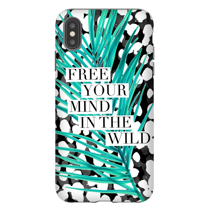 iPhone Xs Max StrongFit Free your mind - tropical typography graphic by Oana 