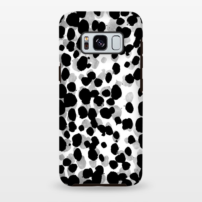 Galaxy S8 plus StrongFit animal print spots black and silver by Oana 