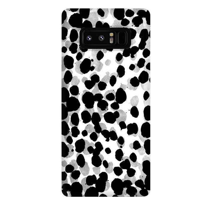 Galaxy Note 8 StrongFit animal print spots black and silver by Oana 