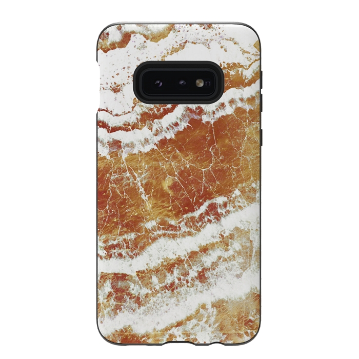 Galaxy S10e StrongFit gold agate marble waves by Oana 