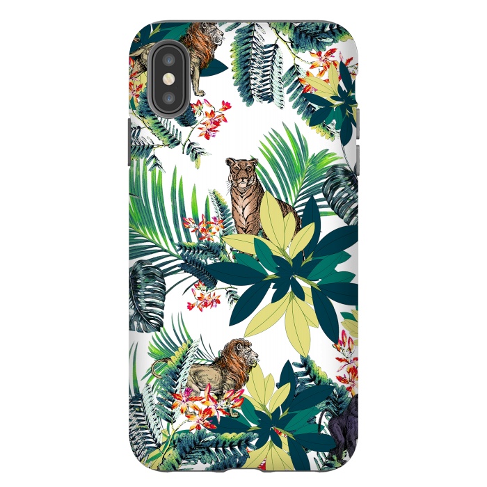 iPhone Xs Max StrongFit Tropical leaves and jungle animals  by Oana 