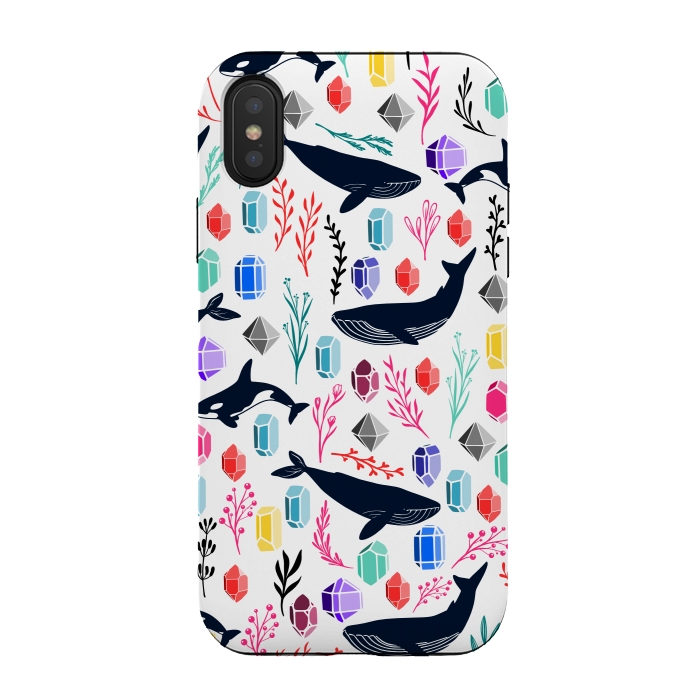 iPhone Xs / X StrongFit Cute Whale by Karolina