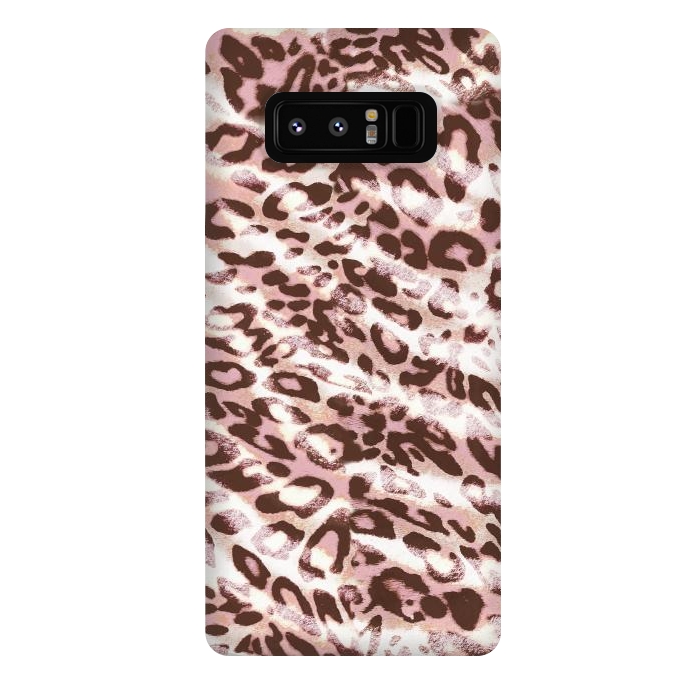 Galaxy Note 8 StrongFit brushed pink grungy leopard print spots by Oana 