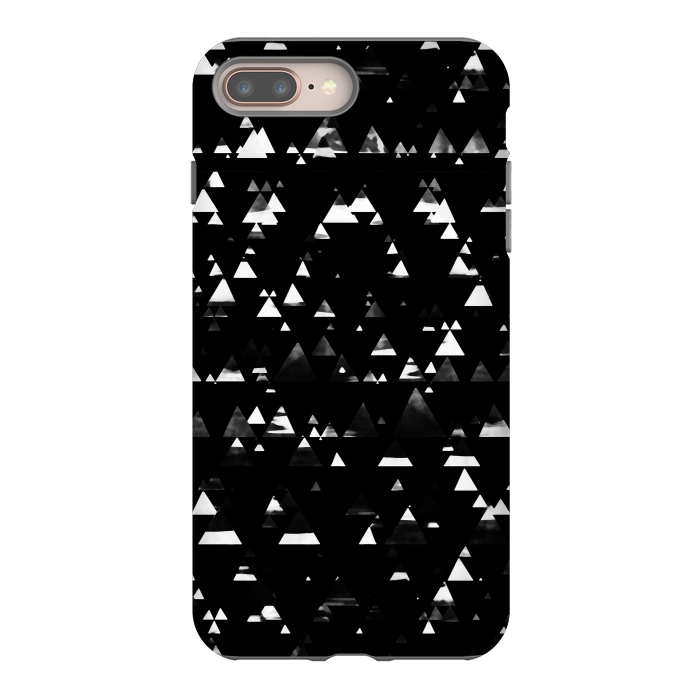 iPhone 7 plus StrongFit Black and white graphic triangles pattern by Oana 