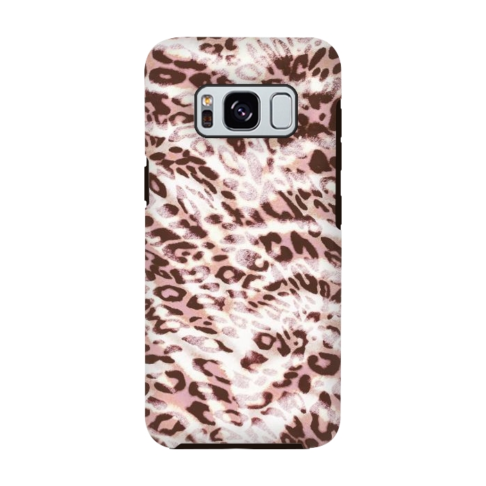 Galaxy S8 StrongFit Blush pink leopard print and zebra stripes by Oana 