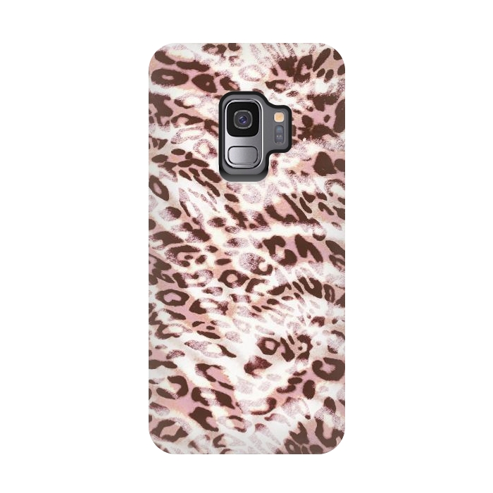 Galaxy S9 StrongFit Blush pink leopard print and zebra stripes by Oana 