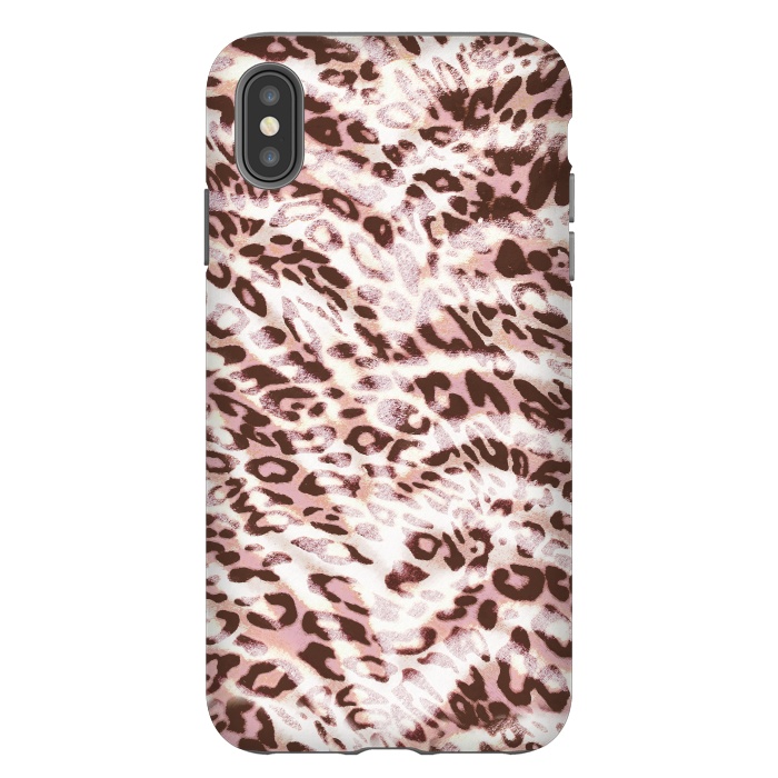 iPhone Xs Max StrongFit Blush pink leopard print and zebra stripes by Oana 