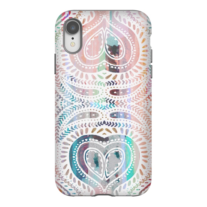 iPhone Xr StrongFit Ethnic pastel paisley doodles by Oana 