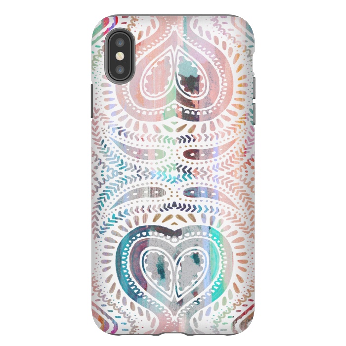 iPhone Xs Max StrongFit Ethnic pastel paisley doodles by Oana 