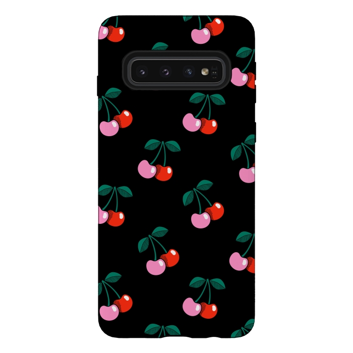 Galaxy S10 StrongFit Cherries by Laura Grant