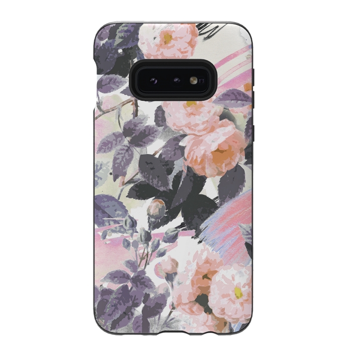 Galaxy S10e StrongFit Romantic painted pastel roses by Oana 