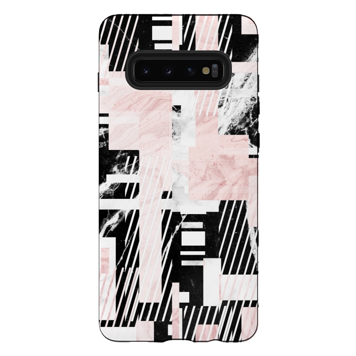 Galaxy S10 plus StrongFit Modern geometric marble composition by Oana 