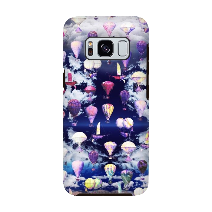 Galaxy S8 StrongFit Colorful air balloons and fluffy clouds by Oana 