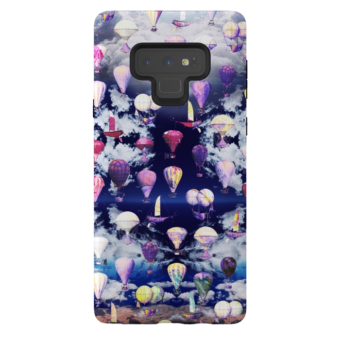 Galaxy Note 9 StrongFit Colorful air balloons and fluffy clouds by Oana 