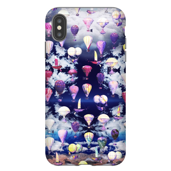 iPhone Xs Max StrongFit Colorful air balloons and fluffy clouds by Oana 