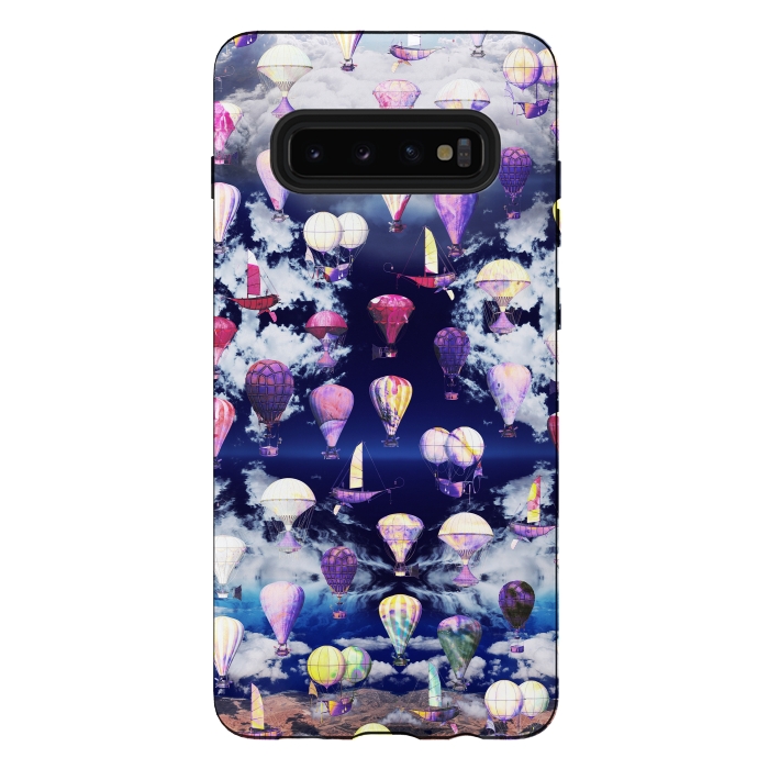 Galaxy S10 plus StrongFit Colorful air balloons and fluffy clouds by Oana 