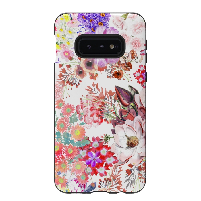 Galaxy S10e StrongFit Romantic painted colorful flowers by Oana 