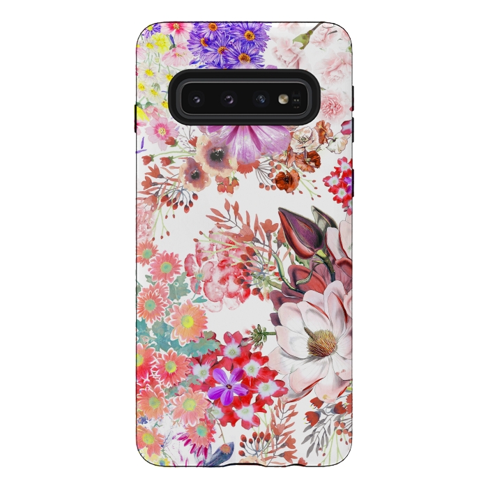 Galaxy S10 StrongFit Romantic painted colorful flowers by Oana 