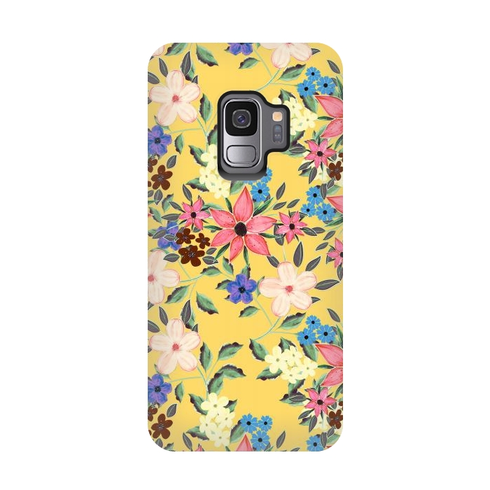 Galaxy S9 StrongFit Stylish garden floral design by InovArts