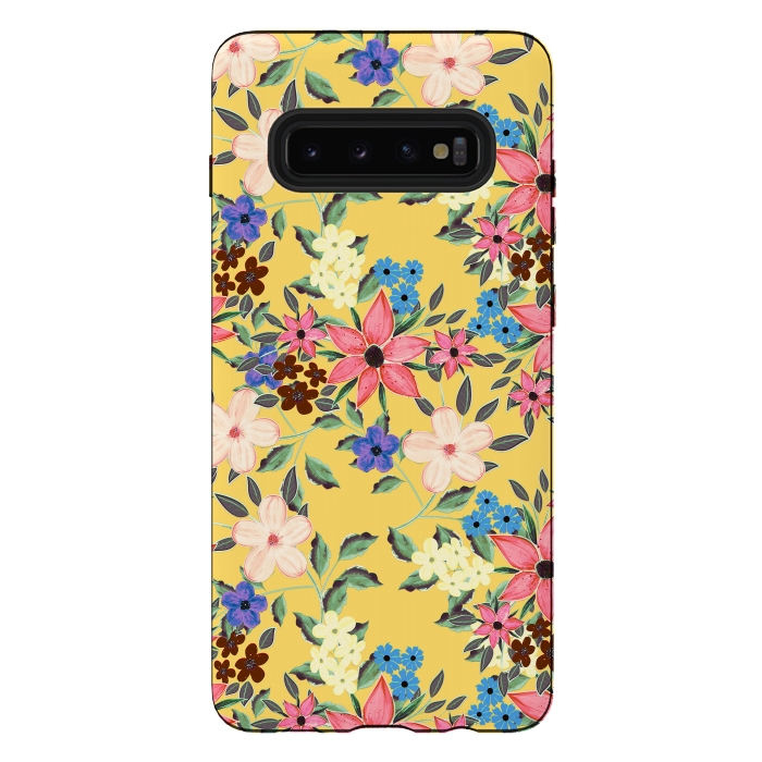 Galaxy S10 plus StrongFit Stylish garden floral design by InovArts