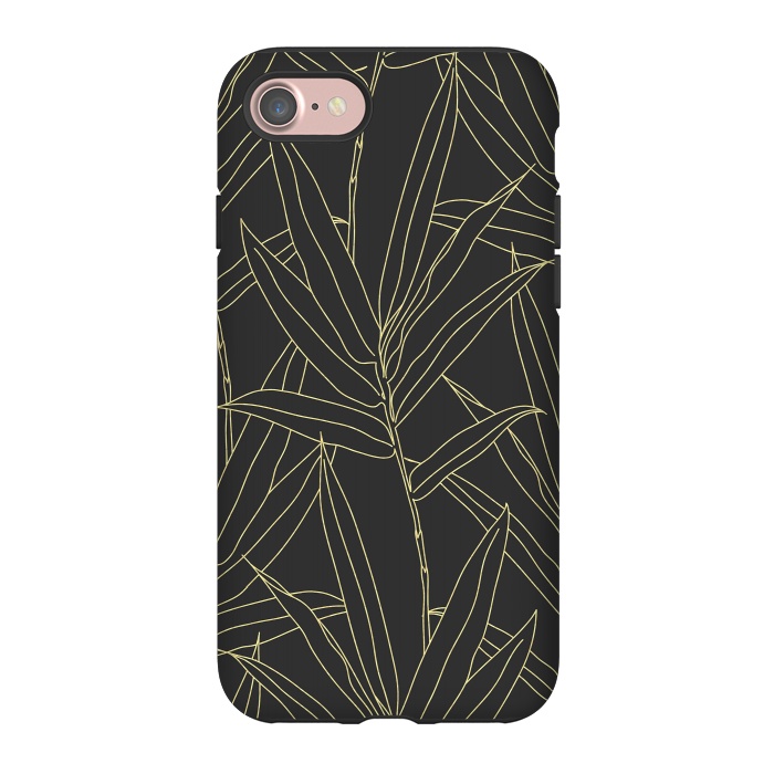 iPhone 7 StrongFit Elegant bamboo foliage gold strokes design  by InovArts