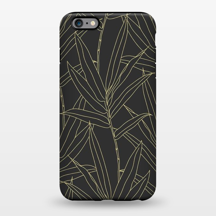 iPhone 6/6s plus StrongFit Elegant bamboo foliage gold strokes design  by InovArts