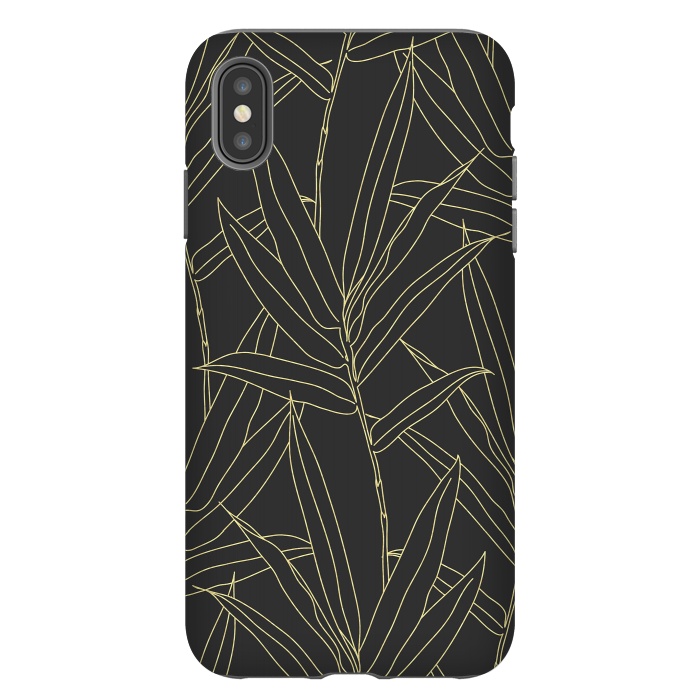iPhone Xs Max StrongFit Elegant bamboo foliage gold strokes design  by InovArts