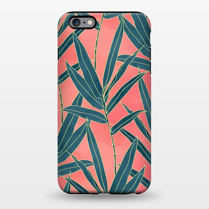 iPhone 6/6s plus StrongFit Modern coral and blue foliage design  by InovArts