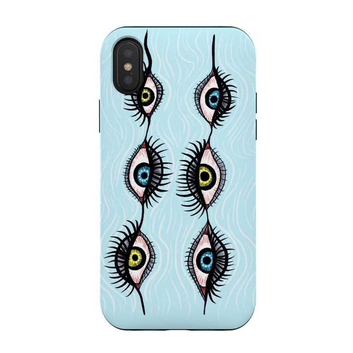 iPhone Xs / X StrongFit Creepy Weird Eye Garlands Cool Surreal Art by Boriana Giormova