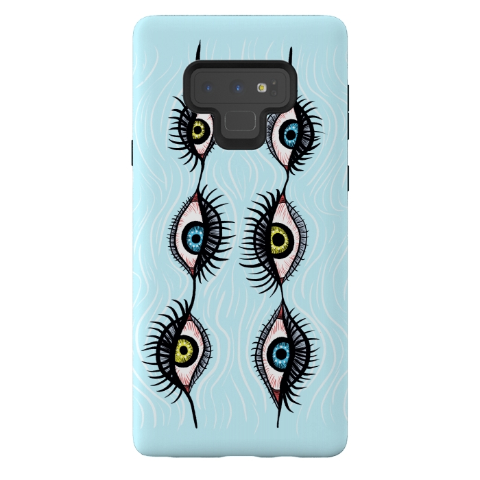 Galaxy Note 9 StrongFit Creepy Weird Eye Garlands Cool Surreal Art by Boriana Giormova