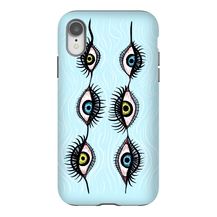 iPhone Xr StrongFit Creepy Weird Eye Garlands Cool Surreal Art by Boriana Giormova
