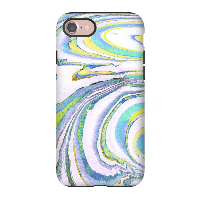 iPhone 7 StrongFit Colorful marble festival stripes by Oana 