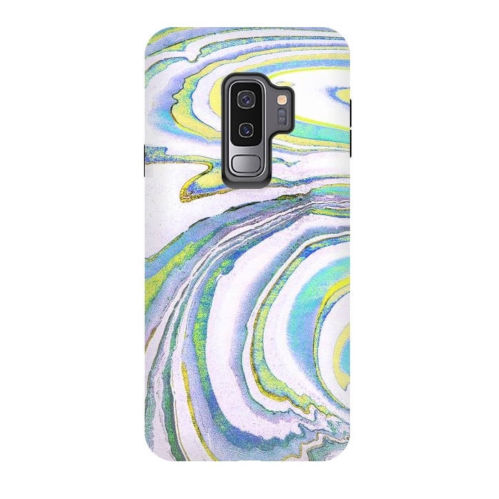 Galaxy S9 plus StrongFit Colorful marble festival stripes by Oana 