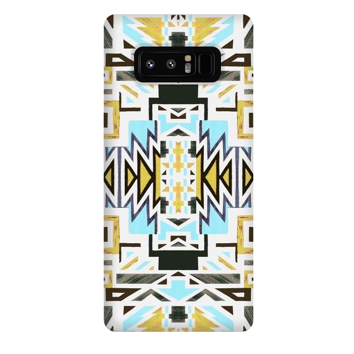 Galaxy Note 8 StrongFit Colorful African tiki geometric pattern by Oana 