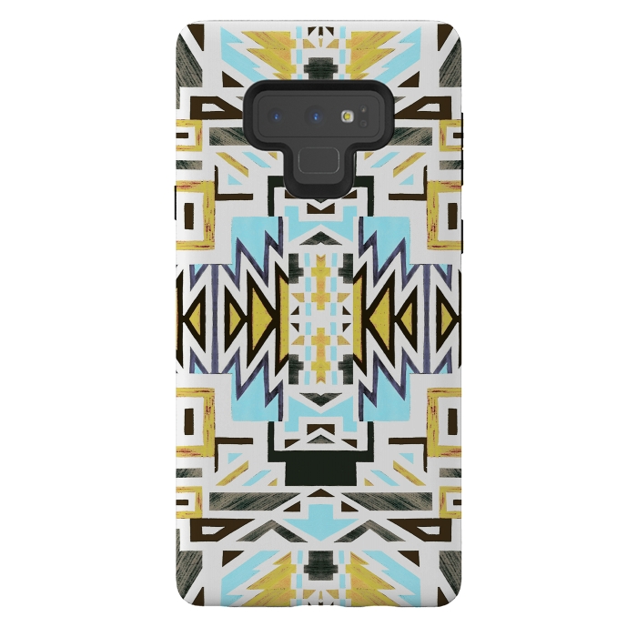 Galaxy Note 9 StrongFit Colorful African tiki geometric pattern by Oana 
