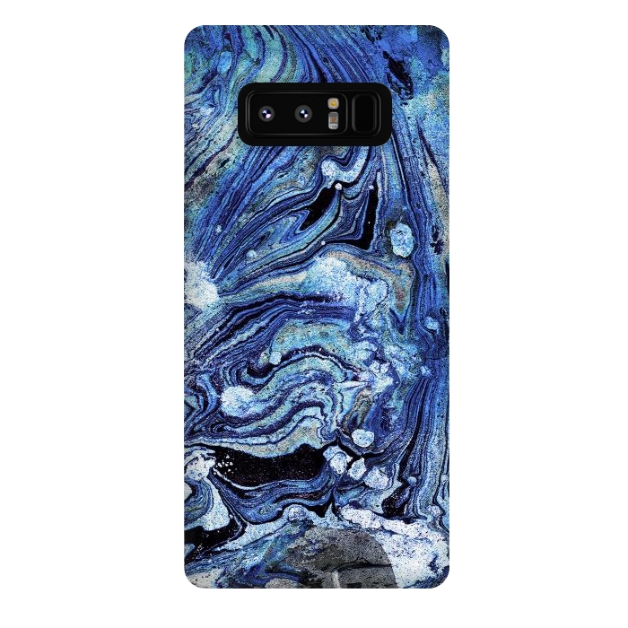 Galaxy Note 8 StrongFit Abstract blue painted marble art by Oana 