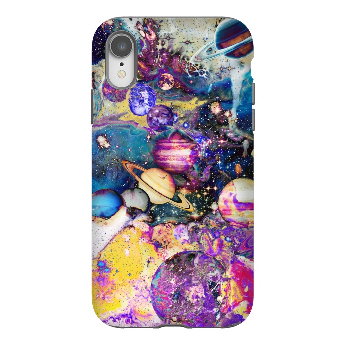 iPhone Xr StrongFit Colorful psychedelic space illustration by Oana 