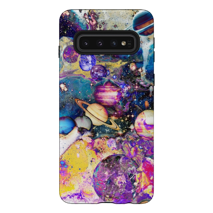 Galaxy S10 StrongFit Colorful psychedelic space illustration by Oana 