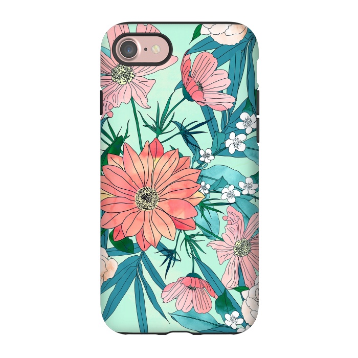 iPhone 7 StrongFit Boho chic spring garden flowers illustration by InovArts