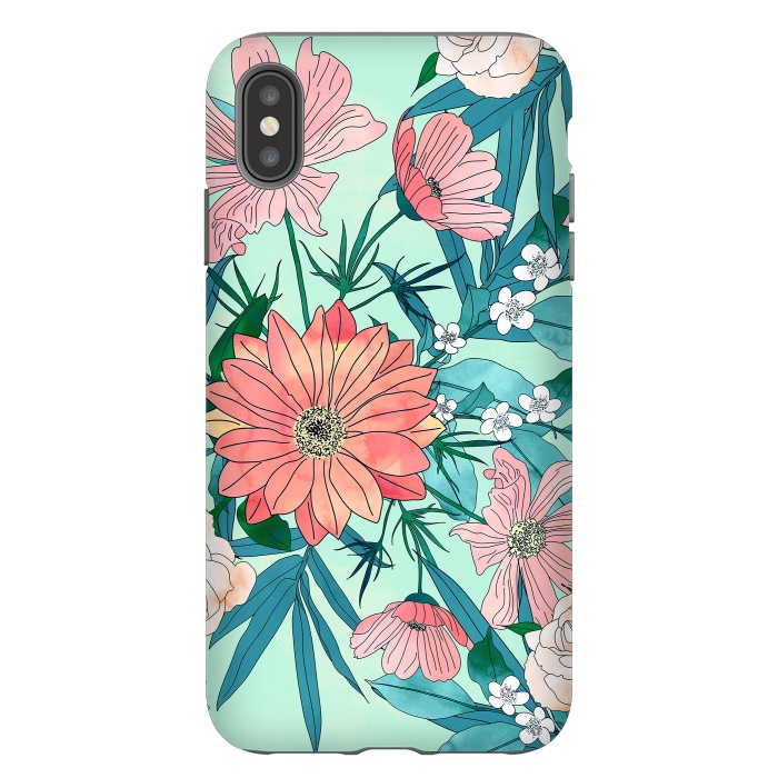 iPhone Xs Max StrongFit Boho chic spring garden flowers illustration by InovArts