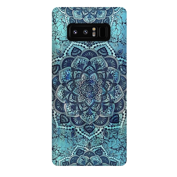 Galaxy Note 8 StrongFit Mandala blue flower by Jms